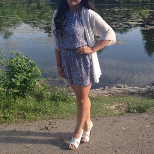 Blue Patterned Romper